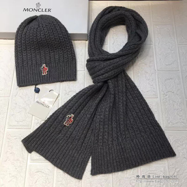 MONCIER蒙口 專櫃同步時尚百搭款 原單羊毛帽子圍巾套裝 LLWJ7109